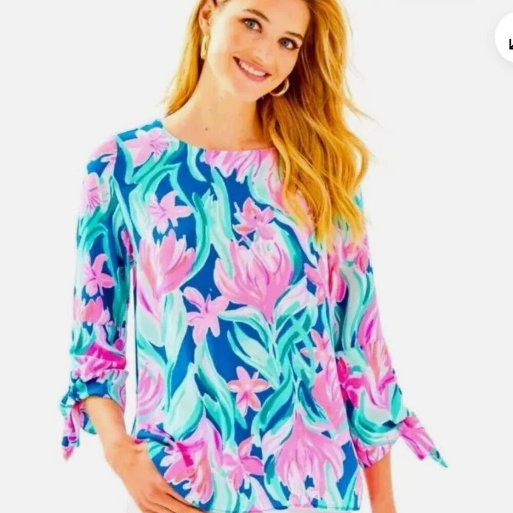 Lilly Pulitzer Langston Dream A Little Dream Top Size XL, NWT